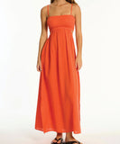Sea Level Sunset Cutaway Bandeau Dress - Flame