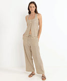 Rhythm Cove Strip Long Vest - Natural