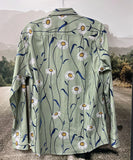 Mechmoto Stretch Daisy Print Shirt - Green