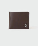 Volcom Single Stone Leather Wallet - Dark Brown