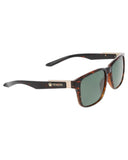Dragon Capo Sunglasses in Tortoise side profile view highlighting the comfortable wrap curvature secure temple arm taper and iconic stamped brand logo details, sold by Point Break Cambridge local family surf shop at 63 Duke street.