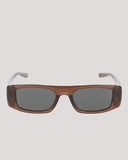 Dragon Echo Sunglasses in Brown front view showing the elegant injection moulded lifestyle frame layout and premium colour optimising LUMALENS Smoke lenses, sold by Point Break Cambridge local family surf shop at 63 Duke street.
