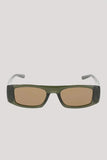 Dragon Echo Sunglasses in Cambria Green front view showing the elegant injection moulded lifestyle frame layout and premium depth enhancing LUMALENS Brown lenses, sold by Point Break Cambridge local family surf shop at 63 Duke street.
