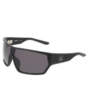Dragon Havoc Sunglasses in Matte Black front view showing the aggressive wide wrap injection moulded frame layout and premium glare reducing Smoke Polarized lenses, sold by Point Break Cambridge local family surf shop at 63 Duke street.