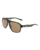 Dragon McTwist Sunglasses in Cambria Green front view showing the elegant round injection moulded lifestyle frame layout and premium depth enhancing LUMALENS Brown lenses, sold by Point Break Cambridge local family surf shop at 63 Duke street.