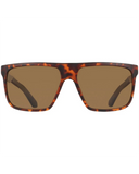 Dragon Vinyl Sunglasses in Matte Dark Tortoise front view showing the bold tortoiseshell lifestyle frame layout and premium glare-reducing LUMALENS Brown Polarized lenses, sold by Point Break Cambridge local family surf shop at 63 Duke street.