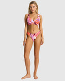 Sea Level Neon Wave Cross Front Multifit Bra bikini top in vibrant Berry pink displayed at Point Break Cambridge.