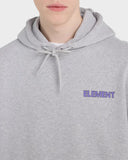 Gray hoodie with 'ELEMENT' logo on a plain background
