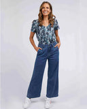 Elm Izzy Wide Leg Jeans - Blue Denim
