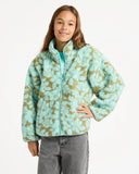 Roxy Like Electricity Girls Fleece Jacket - Oil Green The Mo Mini Rg