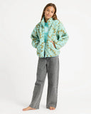 Roxy Like Electricity Girls Fleece Jacket - Oil Green The Mo Mini Rg