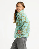Roxy Like Electricity Girls Fleece Jacket - Oil Green The Mo Mini Rg