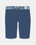 Ethika Boys Apex Blue Fit Kit set back view showing the seamless full coverage stretch panels and quality construction, sold by Point Break Cambridge local family surf shop at 63 Duke street.