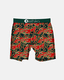 Ethika Boys Do It Alternate underwear front view showing the bold graphic print design and branded elastic waistband, sold by Point Break Cambridge local family surf shop at 63 Duke street.