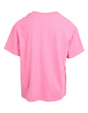 Back view of the youth Eve Girl Papaya tee displaying the classic short sleeves and relaxed regular fit.