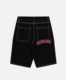 Santa Cruz Flamed Collegiate Arch Jean Shorts - Black