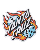 Santa Cruz Flaming Dice Dot Matte Sticker