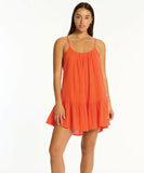 Sea Level Sunset Short Sundress - Flame