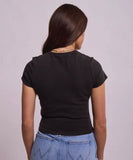 Wrangler Daisy Staple Rib Tee - Dark Slate