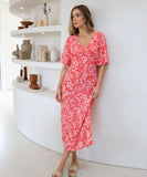 Foxwood Ankara Dress - Red