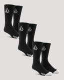 Volcom Full Stone Sock 9-12 3Pk - Black