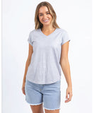 Foxwood Bodie Metallic Tee - Grey Marle