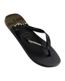 Havaianas Kids Top Ink Jandals in Sand Grey 0154 front view showing the comfortable open toe thong straps and tonal rubber logo layout, sold by Point Break Cambridge local family surf shop at 63 Duke street.