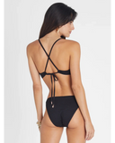 Heaven Jennifer Hipster Bikini Pant in Black back view showing the classic medium rear coverage, sold by Point Break Cambridge local family surf shop at 63 Duke street.