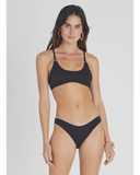 Heaven Jennifer Hipster Bikini Pant in Black front view showing the comfortable low rise waistline, sold by Point Break Cambridge local family surf shop at 63 Duke street.