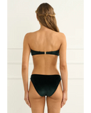Heaven Zoe Bandeau Bikini Top in Green back view showing the secure clasp closure and premium stitching, sold by Point Break Cambridge local family surf shop at 63 Duke street.