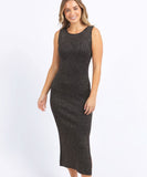 Foxwood Tessa Metallic Knit Dress - Black