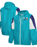 Mitchell & Ness Throw It Back Full Zip Windbreaker Hornets - Teal