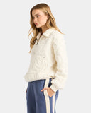 Billabong Le Love Half Zip Womens Crew - Salt Crystal