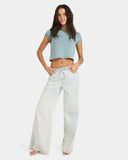 Billabong Jade Saltwashed Elastic Womens Pant - Blue Mist