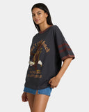 RVCA Womens Toni Ringer Tee - Washed Black