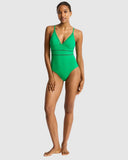Sea Level Essentials Edit Cross Back Tri One Piece - Kelly Green