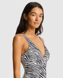 Sea Level Zebralis Scoop Back Panel Line One Piece - Black
