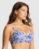 Sea Level Palmera Cross Front Moulded Underwire Bra - Blue