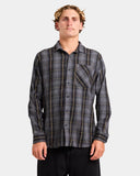 Volcom Heavy Twills Flannel Long Sleeve Shirt - Gloss Black