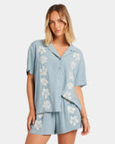 Volcom Womens Tropicali Short Sleeve Shirt - Blue Sapphire