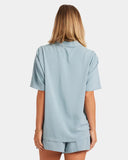 Volcom Womens Tropicali Short Sleeve Shirt - Blue Sapphire