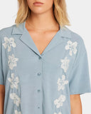 Volcom Womens Tropicali Short Sleeve Shirt - Blue Sapphire
