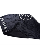 Hyperlite Heater Boat Blanket in Black reverse interior view showing the ultra-soft insulating fleece lining texture and clean perimeter stitching construction lines, sold by Point Break Cambridge local family surf shop at 63 Duke street.