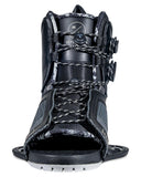 Hyperlite Team OT Wakeboard Bindings 2027 front view showing the premium open toe configuration dual zone lace tracking layout and secure structural overlay pattern, sold by Point Break Cambridge local family surf shop at 63 Duke street.