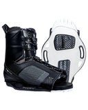 Hyperlite Team OT Wakeboard Bindings 2027 front view showing the premium open toe configuration dual zone lace tracking layout and secure structural overlay pattern, sold by Point Break Cambridge local family surf shop at 63 Duke street.