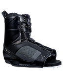 Hyperlite Team OT Wakeboard Bindings 2027 side profile view highlighting the low profile universal 6 inch mounting chassis architecture and flexible mid flex zone lines, sold by Point Break Cambridge local family surf shop at 63 Duke street.