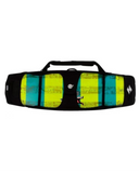 Hyperlite Wakeboard Rubber Wrap Bag 131-147cm back view showing the continuous protective black neoprene paneling and heavy duty reinforced carry handle assembly, sold by Point Break Cambridge local family surf shop at 63 Duke street.