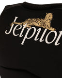 Jetpilot Zahra X1 F/E Ladies Neo Vest in Black close up view highlighting the premium 360 Stretch neoprene fabric texture, durable PK Lok front zipper, adjustable waist buckle, detailed segmented foam construction and signature Zahra Kell Jetpilot branding, sold by Point Break Cambridge local family surf shop at 63 Duke Street.