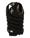 Jetpilot Zahra X1 F/E Ladies Neo Vest in Black side profile view showcasing the streamlined anatomical silhouette, segmented Freelite buoyancy foam, flexible 360 Stretch neoprene construction and comfortable arm openings designed for wakeboarding, sold by Point Break Cambridge local family surf shop at 63 Duke Street.