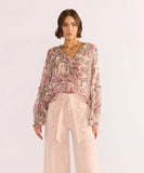Mink Pink Cadence Long Sleeve Blouse - Pink Paisley